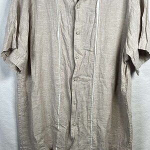 Haggard Clothing VTG Men's Bowling Camp Button Up Linen Blend Shirt XL Dad Gift